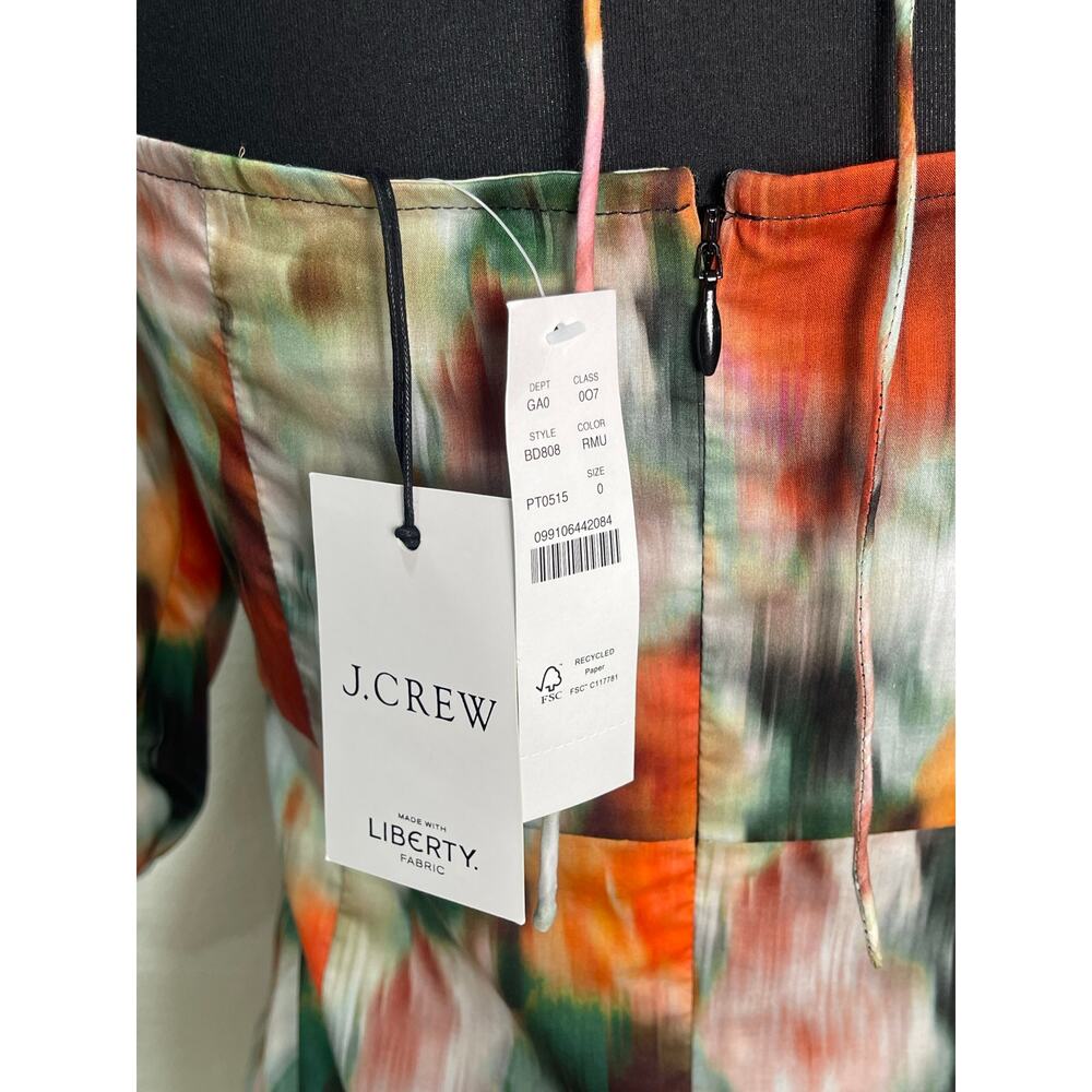 NWT J.Crew x Liberty Floral Puff Sleeve Blouse Romantic Square Neck Top Size 0 - Picture 5 of 11